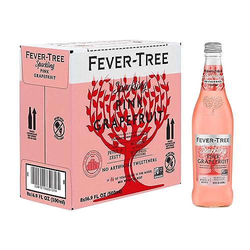 Image of Fever-Tree Sparkling Pink Grapefruit - Premium Quality Mixer - Refreshing Beverage for Cocktails & Mocktails. Naturally Sourced Ingredients, No Artificial Sweeteners or Colors - 16.9 Fl Oz Bottles - Pack of 8