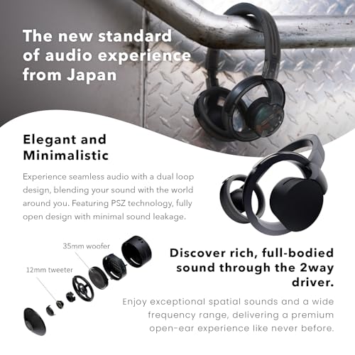 Image of nwm ONE Wireless Open-Ear Headphones | Prevents Sound Leakage with PSZ Technology (Bone Conduction Alternative) | Bluetooth 5.3 | Multipoint | 20-Hour Battery Life with Microphone | Phantom Gray