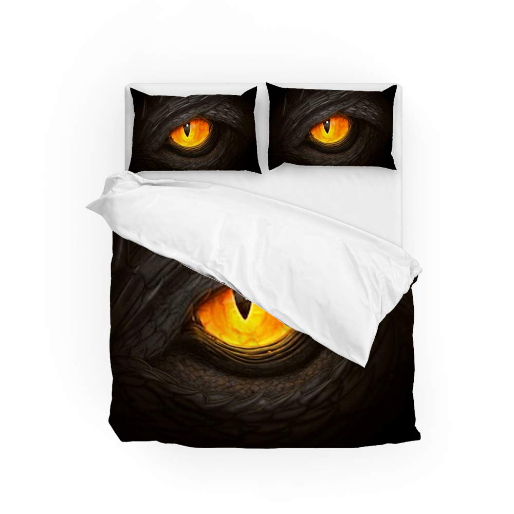 Parure de lit dragon noir pour chambre d'ado et adulte moderne