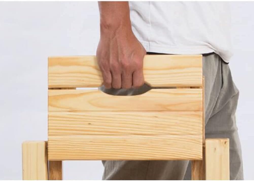 Foldable Step Stool Multifunction Solid Wood Household Small Mazar Change Shoes 2-step/3-step Ladder Wood Color (Color : 3 Layer)