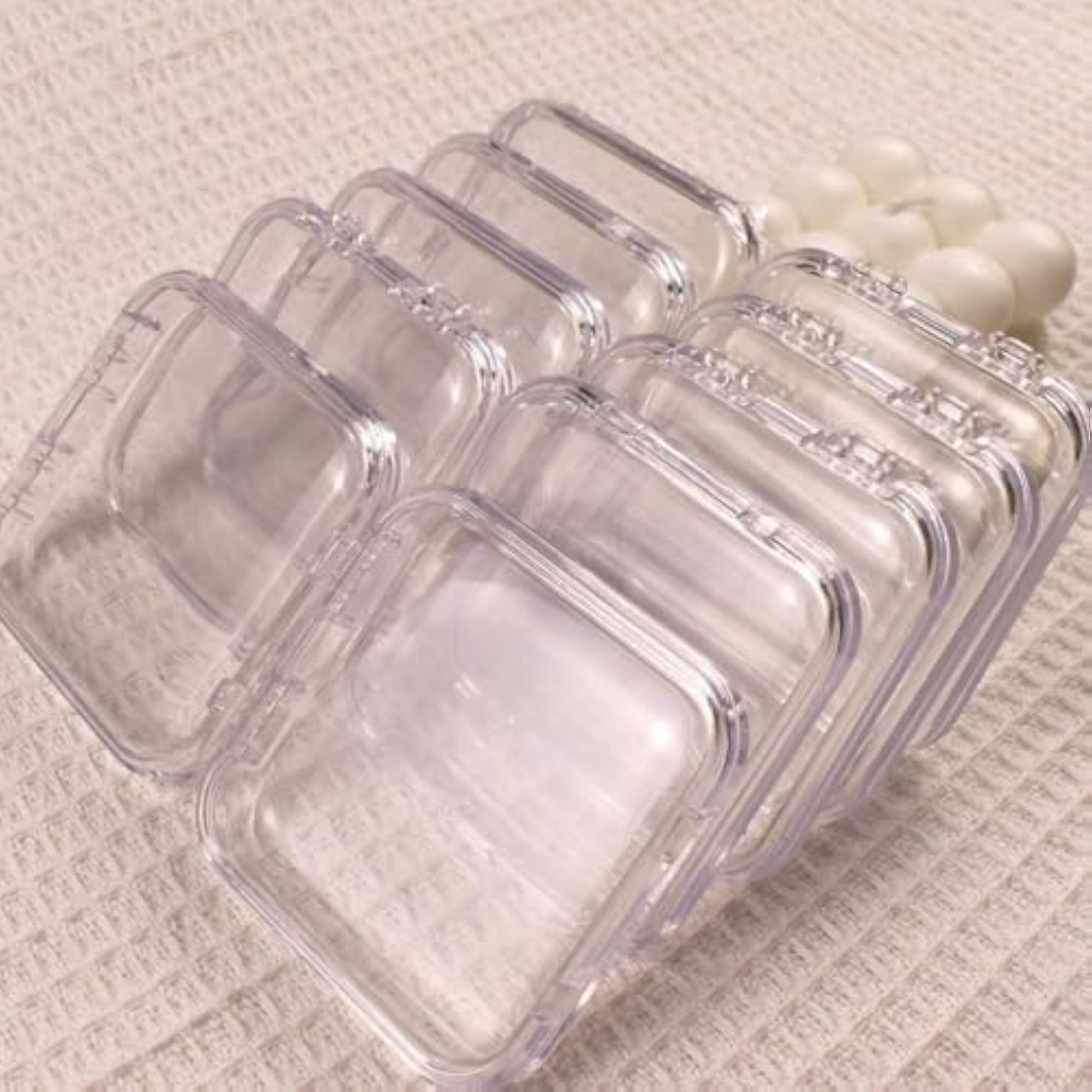 6 Pcs Transparent Acrylic Jewelry Organizer Boxes