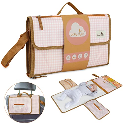 Cambiador bebé portátil XL. El cambiador de pañales es un bolso desmontable con 6 bolsillos como neceser para artículos de bebé. Cambiador plegable impermeable ideal como regalo para recién nacido