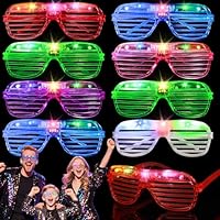 Mikulala 9er Pack LED Leuchtbrillen für Kinder & Erwachsene - Mit Blinkfunktion, Ersatzbatterien und Schraubendreher - Ideal für Partys, Konzerte & Events