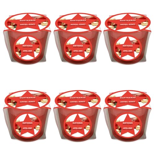 pajoma® Mini Duftkerze 6er-Set, Apfel-Zimt - Weihnachten Edition |...