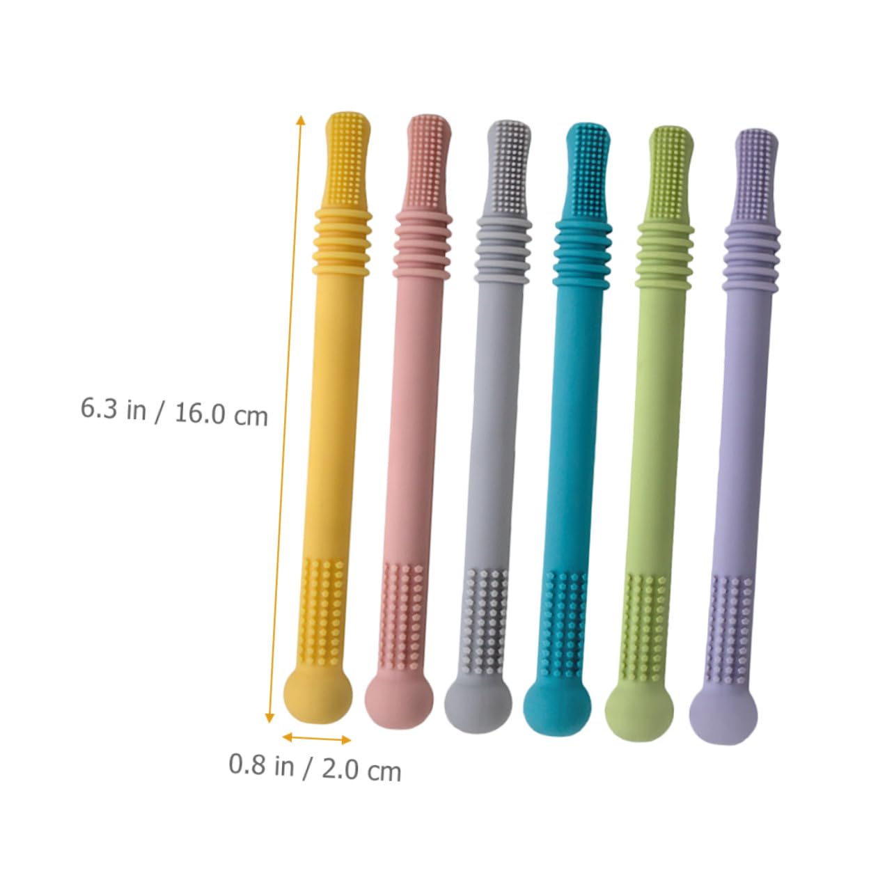 6piezas Palitos de Dentición para Bebés Tubos de Dentición de Pajitas Juguete Molar Adecuado para Recién Nacidos Disponibles Colores Rosa Amarillo Morado Verde Azul Gris