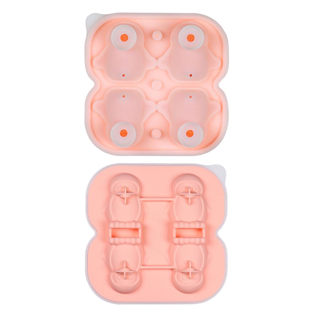 Ice Cube Mold, Sharks & Penguins Freezer Mould with Lid Fun Cute Silicone Molds for Drinks Whiskeys Cocktails Juice
