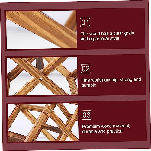 Soporte de botellas plegable de madera Unomor 2 pcs miniatura 5