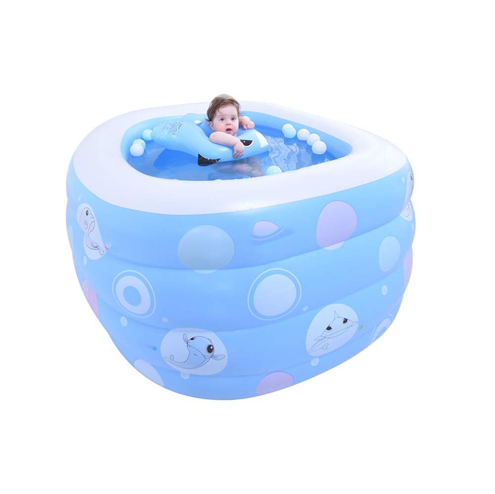 Kiddie Inflatable Pools Float,Baby Inflatable Pool Bathtub, Portable Inflatable Swimming Pool,Kids Water Play Fun Travel Air Shower Basin,Baths for Children Outdoor Beach Summer Parties,Blue
