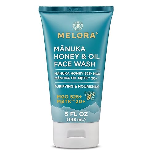 MELORA Jabón facial de miel de Manuka (5 onzas), limpiador facial diario de la piel y removedor de maquillaje con miel de manuka y aceite para piel