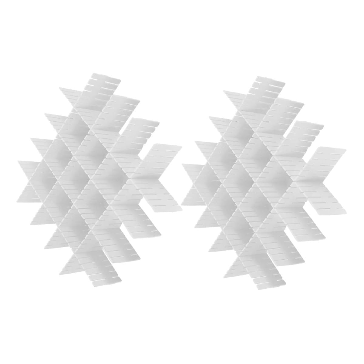 Homoyoyo Separadores de Cajones Ajustables Blancos 16 Piezas 32X7 CM Organizador de Rejilla DIY para Ropa Interior Calcetines y Maquillaje Dormitorio Cocina y Oficina
