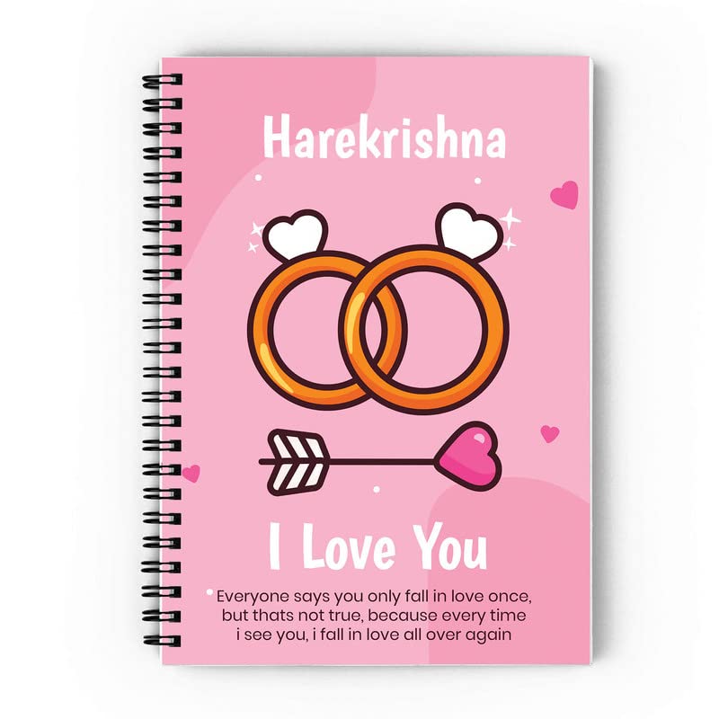 Epheriwala I Love You Harekrishna A5 Size Notebook, Soft Cover (300 GSM) (100 GSM Unruled)