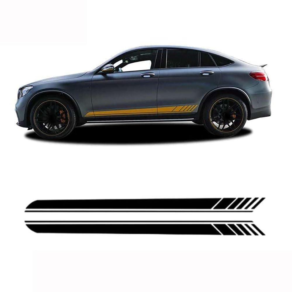 Uncle Liao Yellow Car Side Skirt For Mercedes Benz Classe Glc Coupé C253 X253 Glc200 Glc250 Glc43 Glc63 Auto Car Door Sticker Side Step Skirt.,