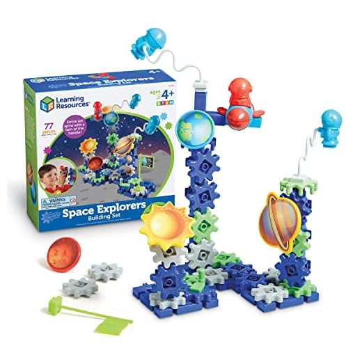Learning Resources Gears! Gears! Gears! Space Explorers Building Set, Gears & Construction Toy, 77 Pieces, Ages 4+
