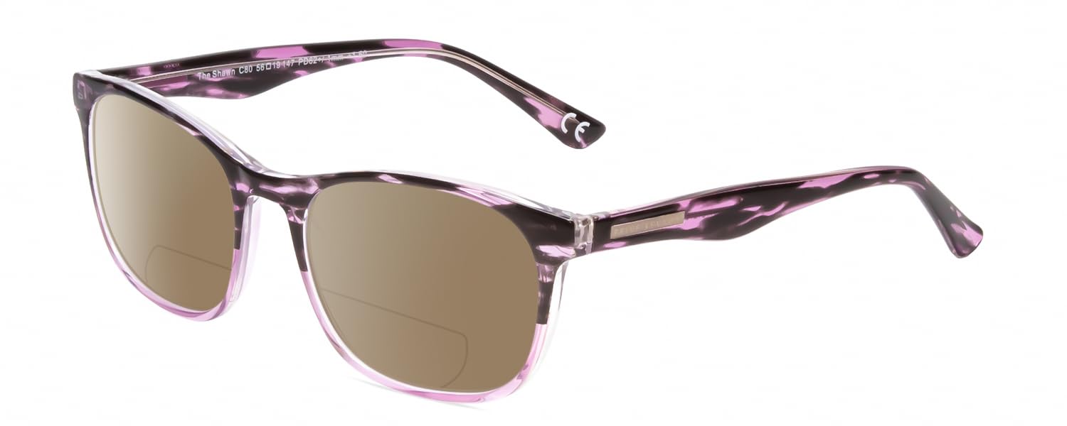 Calabria Prive Shawn Womens Panthos Polarized BiFocal Reading Sunglasses Designer Chic Bi-Focal Sun Glasses Readers w/Case