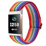 TriStraps Nylon Weich Armband Kompatibel mit Fitbit Charge 3/Charge 4, Dehnbar Elastizität Ersatzband für Fitbit Charge 3/Charge 4,Armbänder mit Männer und Frauen