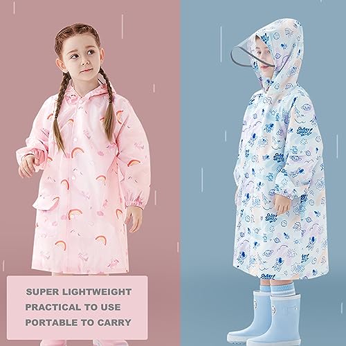Image of Kids Raincoats Girls Rain Poncho Rain Jacket Children Rain Wear Rainwear