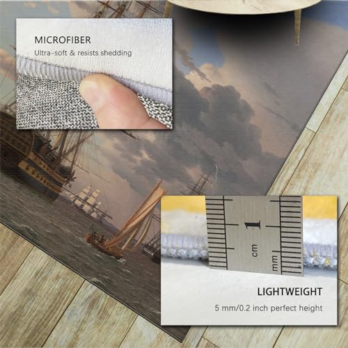 Tapis de zone lavable Eckersberg fini les taches sur le tapis marin