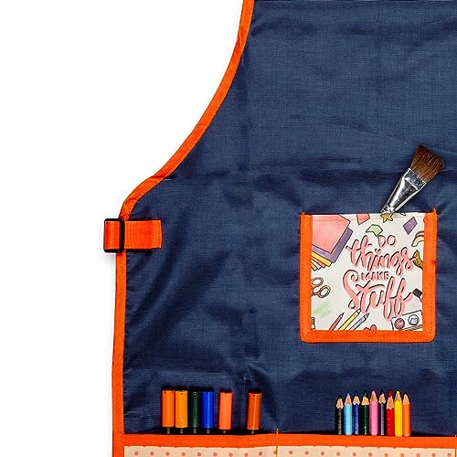Image of Echo Boomers Multipurpose Teens Waterpoof Washable Apron with 4 pockets for Cooking, Art Painting and School (7 to 14 yrs- 23x18)