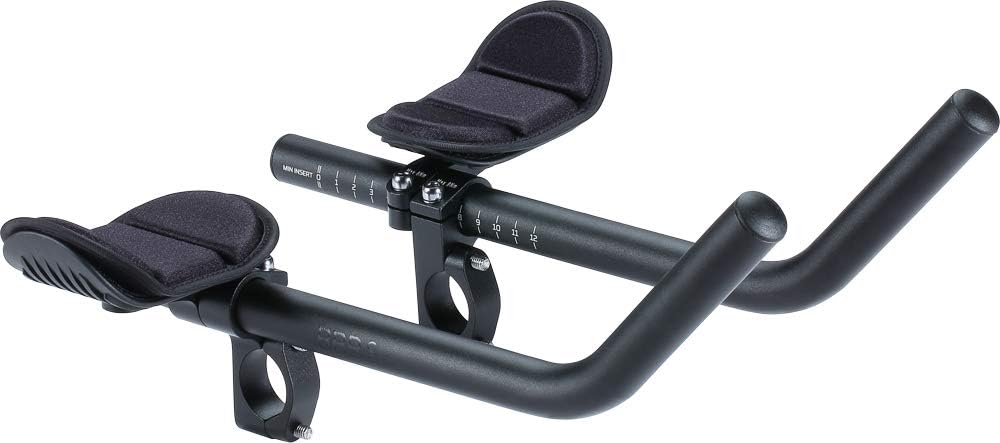 BBB Cycling Aero Bars Aluminium Two-Piece Tri Bars for Road Bike Aerodynamic J-Bend AeroMax BHB-60,Black