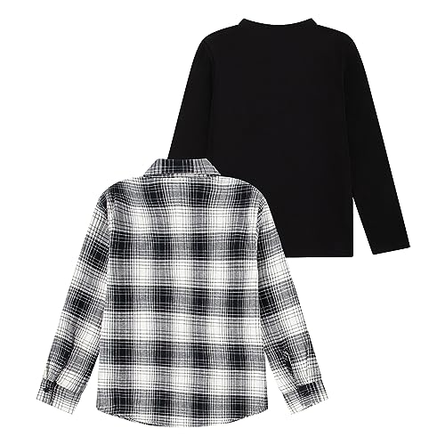 Levi's Boys' Long Sleeve Waffle Knit and Flannel 2-Pack Shirt2