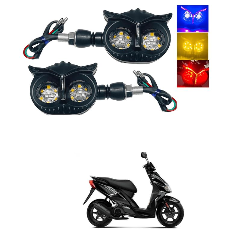 LOVMOTO Universal Owl Shaped Motorcycle Turn Signal Light, Running Indicator Blinker Bright LED Cool Modified 12V Waterproof Motorcycle Set of 2pcs Comfortable With Jo-gr