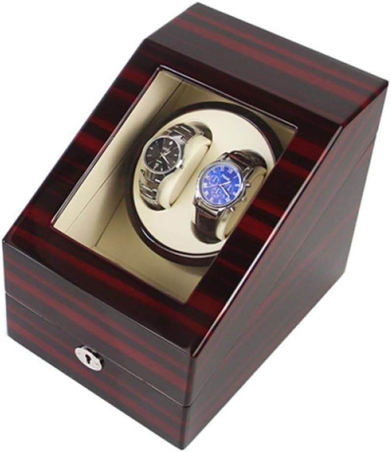 Watch Winders Watch Shaker Mechanical Watch Automatic Winding Box Rotating Watch Box Motor Box Shaker Fashion Watch Winder Watch Storage(Brown+White)