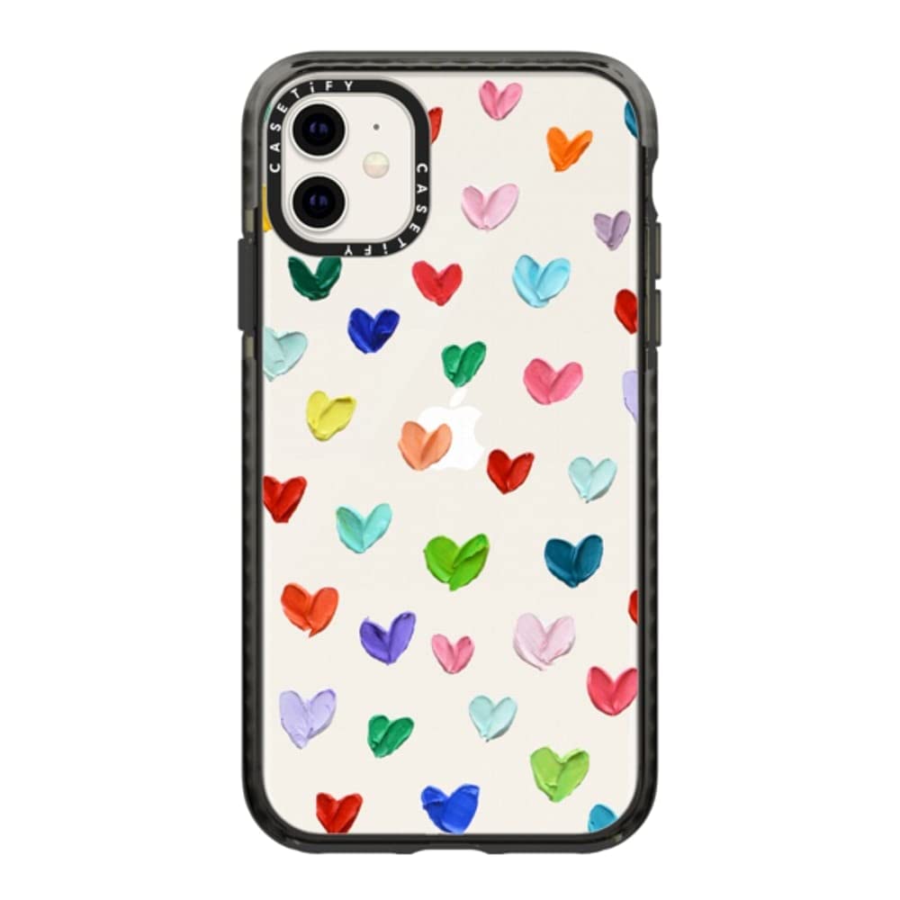 CASETiFY インパクトケース iPhone 11 - Polka Daub Hearts - クリア ブラック