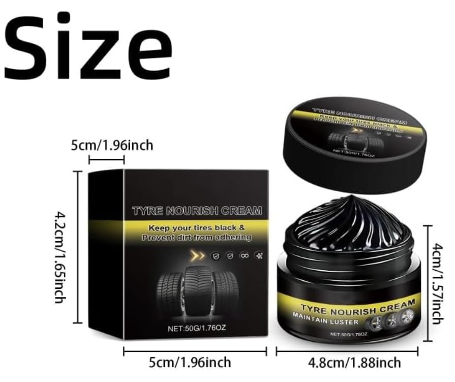 Crème nourrissante pour pneus, crème de rénovation pour pneus, préserve l'éclat, cire nettoyante et rénovatrice puissante pour jantes, protection UV et revêtement imperméable,pour voiture (2)