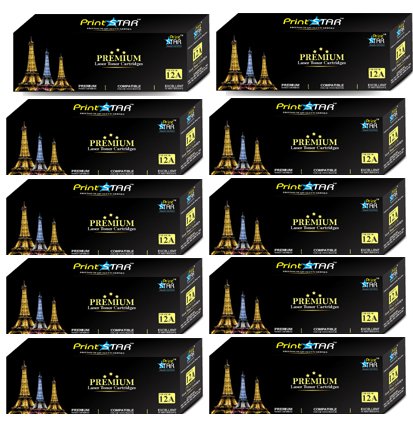 Print Star 12A Black High Yield Laser Toner Cartridge Replacement of HP Q2612A Compatible with HP Laserjet Printers (Pack of 10) (B0786GFHLZ) Amazon Price History, Amazon Price Tracker