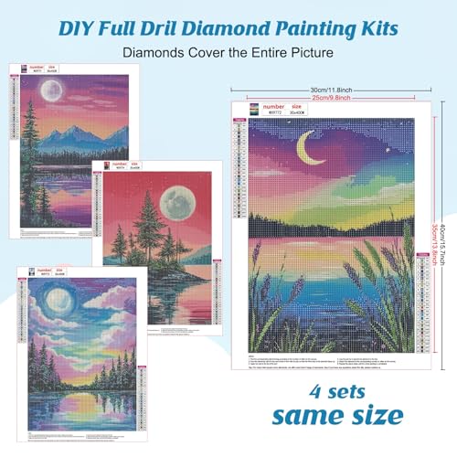 Bowetile 4 Pack DIY Landscape Diamond Painting - Image 2