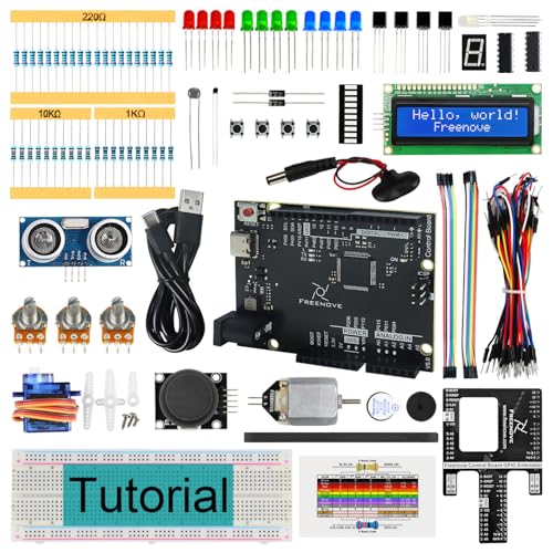 Freenove Super Starter Kit with Board V5 Rev4 Mini (Compatible with Arduino IDE), Arm Cortex M4 Microcontroller, 305 Page Detailed Tutorial, 172 Items, 60 Projects