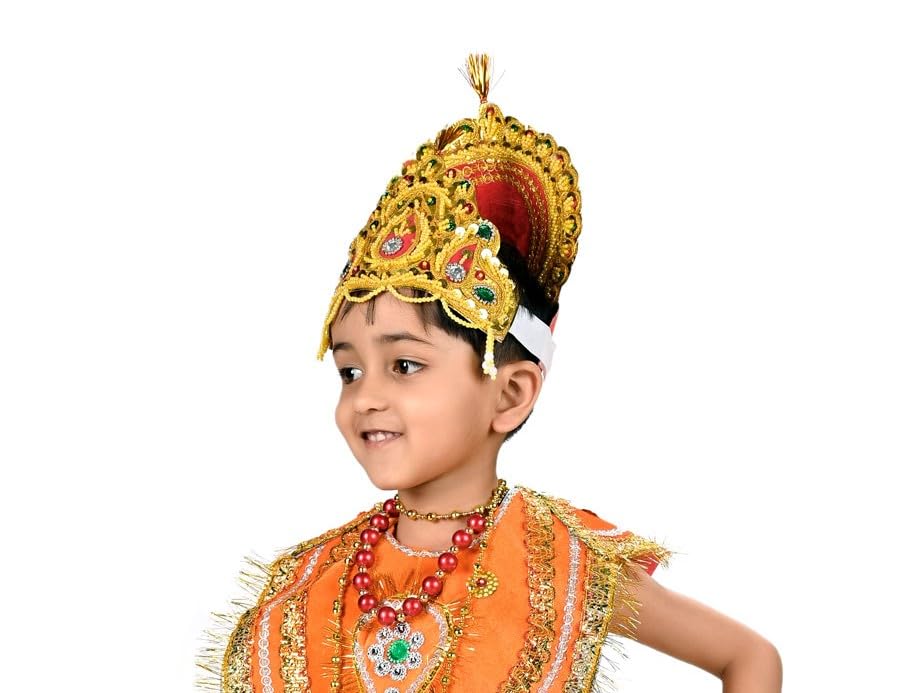 Image of BookMyCostume Mythological Character Multicolor Crown Mukut Kids Fancy Dress Costume Accessories 2-9 yrs
