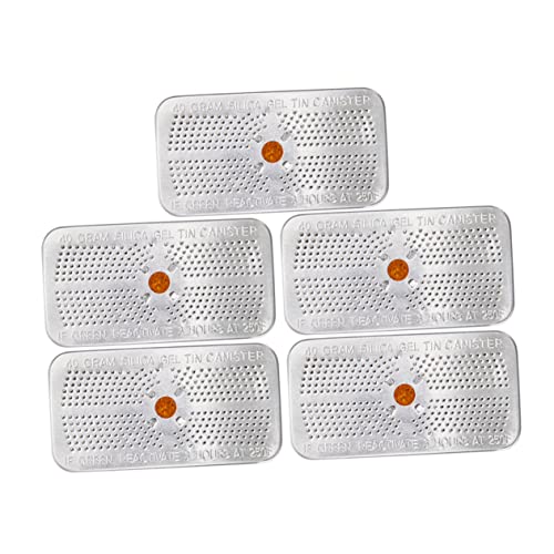 SOLUSTRE 5pcs Packets Canister Reusable Absorber Silica Beads eva Dry Moisture Packets Silica Packets Silicone Packets for Moisture Household Absorbent Aluminum Box