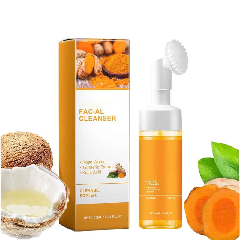 tropame 1Pcs Turmeric Facial Cleanser,Urmeric Facial Cleanser?Turmeric Foaming Cleanser,Deep cleansing of facial skin? Turmeric Foaming Cleanser for All Skin