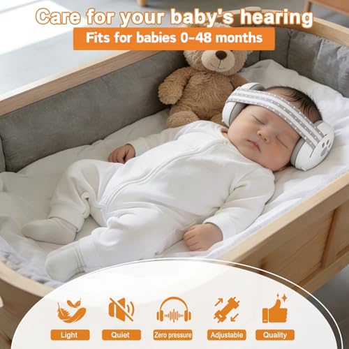 Image of Baby Hearing Protection Earmuffs (0-48 Months) | Adjustable Headband & Non-Electronic Noise Protection for Airplane Travel, Loud Events & Sensitive Ears