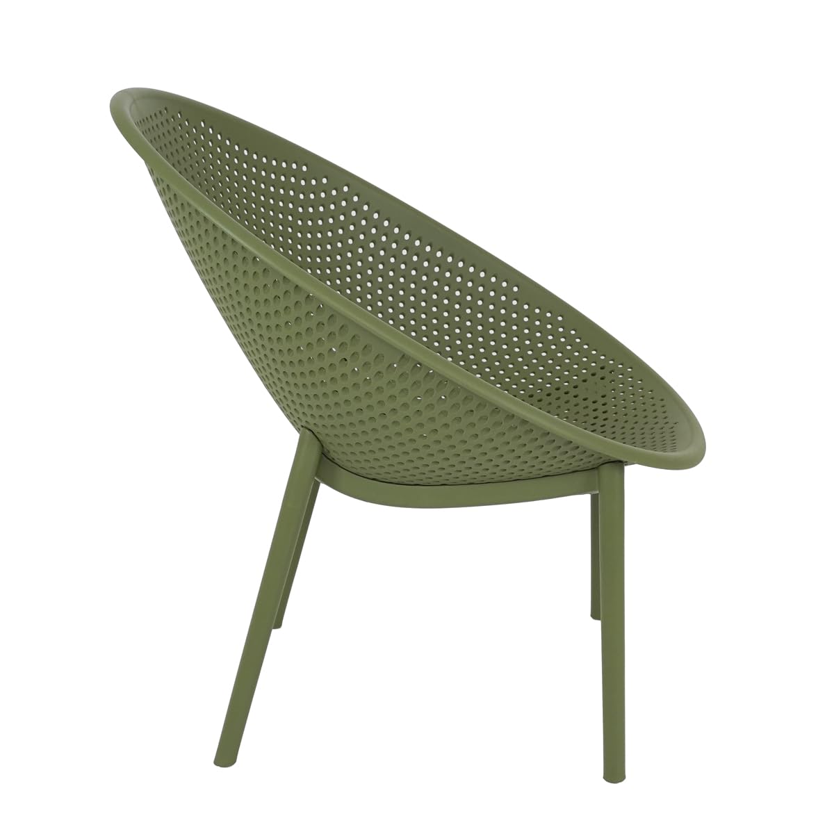 Poltrona da Esterno in Polietilene Design Ergonomico e Traforato Ideale per Giardino Terrazzo Balcone e Ambienti Moderni Interni o Esterni Verde
