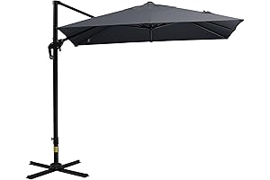 Outsunny 8FT Square Cantilever Patio Umbrella