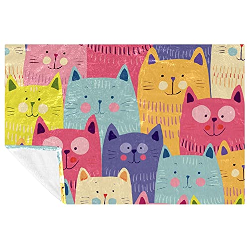 Couverture douce chats heureux pour éliminer le froid sur le canapé - 2