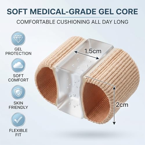 Image of Gel Toe Separators for Bunions(1PCS) - Breathable Fabric Toe Spacers with Gel Lining for Bunion Pain Relief & Hammer Toe Correction - Design for Men & Women (Size S, 1 Pcs)