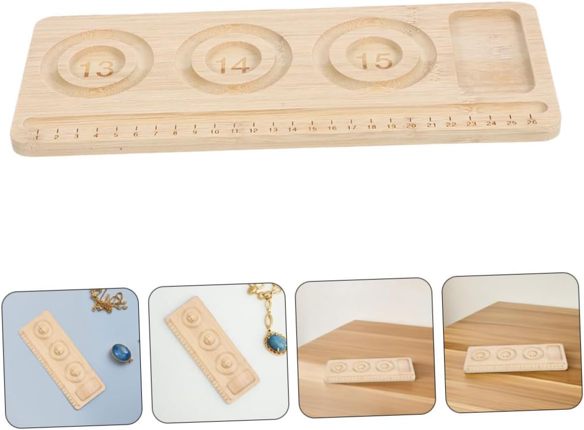 TEHAUX 2pcs Beaded Plate Bracelet Bead Board Bead Board Panel Bead Tray for Bracelet Making Bead Sorter Bead Boards for Bracelet Making Bead Design Board Jewelry Bead Trays Wood Beige