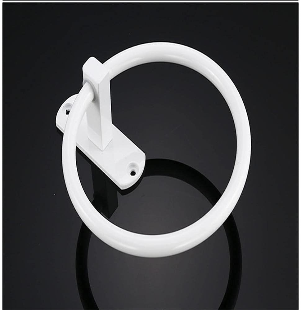 Towel Ring Free Mouth Black White Space Aluminum Bathroom Round Bathroom Easy to Clean and Corrosion-C1 Stainless Steel Bath Towel Rack Towel Ring (C2)