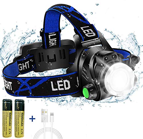 Super Bright Headlamp, USB Rechargeable Led Head Lamp, IPX4 Zoomable Waterproof Headlight with 4 Modes and Adjustable Headband, Hard Hat Light Perfect for Camping, Hiking, Outdoors, Hunting, Running 10 Best Outerdo Headlamp Lights - Editoor Pick's