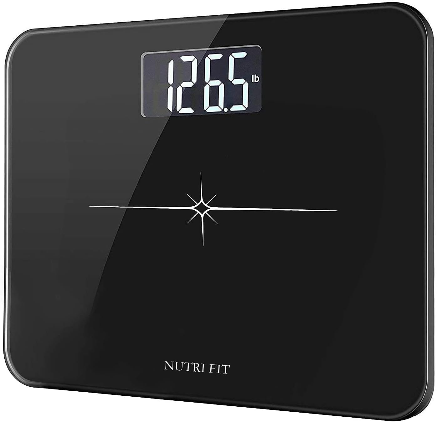 NUTRI FIT Extra-Wide/Ultra-Thick Digital Body Weight Bathroom Scale with 3 Inch Large Easy Read Backlit LCD Display Max Capacity 400lb Step-on Technology, Black