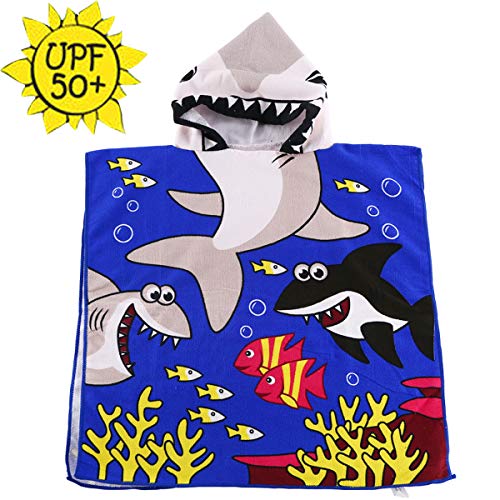 HETH Kids Hooded Beach and Bath Towel Beach Swimming Coverup for Age 2-8
