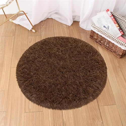 Image of 2x2 feet Soft Area Rug for Living Room and Bedroom, Modern Indoor Floor Carpet with Non-Slip Backing, Comfortable Decorative Home Decor Rug, Easy Clean & Durable- (Coffee, Round)