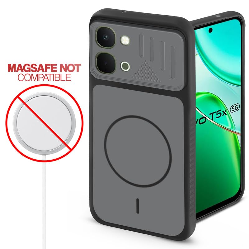 Mr. Case Back Case for Vivo T5x 5G | Ring Design Protective Case with Camera Cut Protection | Anti Slip Grip | Shockproof Mobile Cover - Black - Image 4
