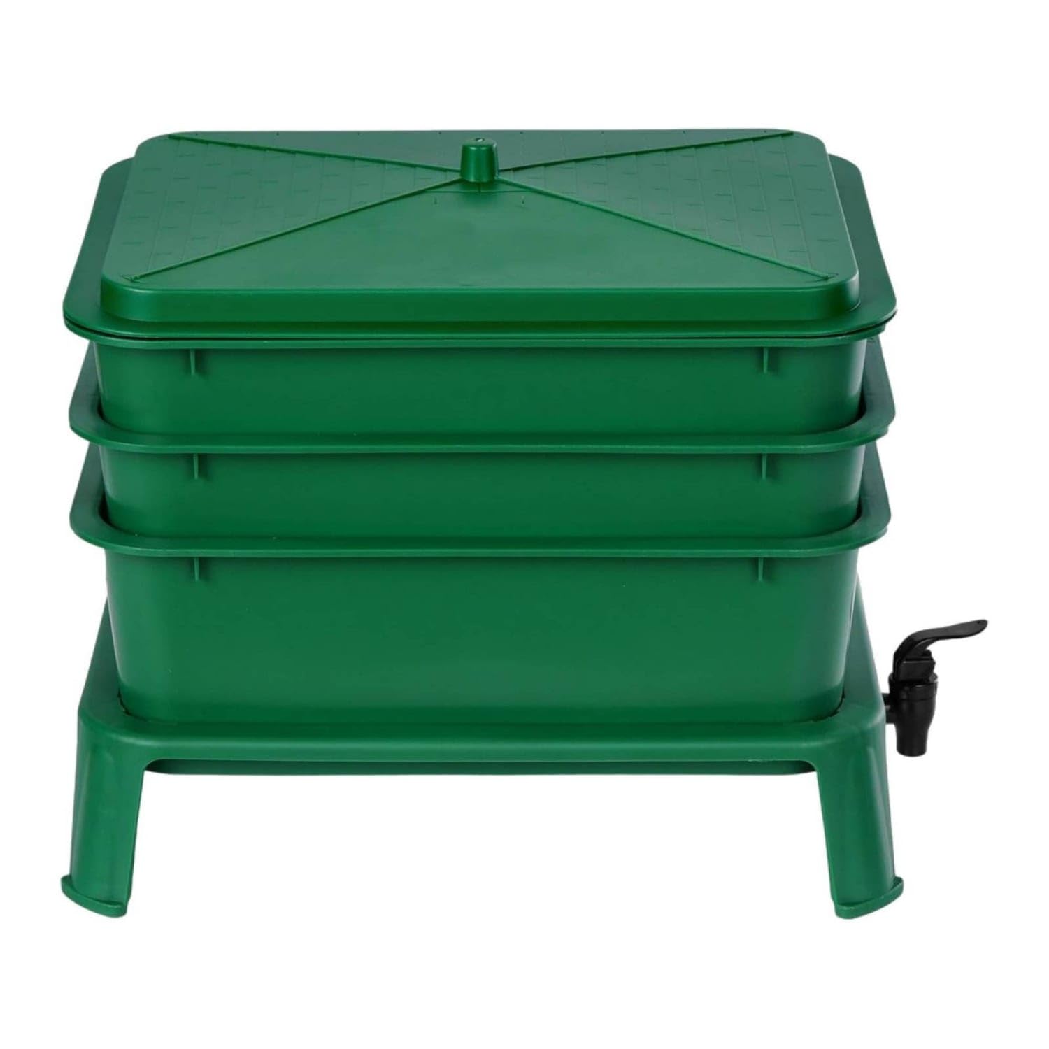 Slimline Vermicomposting System with Stackable Trays Multi-Tier Compost Bin with Faucet Raised Compost Bin with Spigot Compact for Gardeners, Homeowners, Garden, Patio, Backyard, Green|Gard-image-15