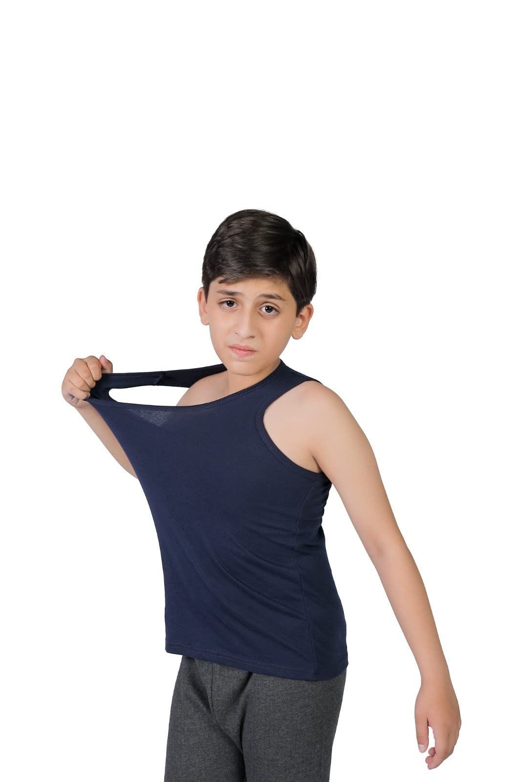 orbiz Lot de 5 gilets interlock 100 % pur coton pour garçons et filles de 3 à 13 ans