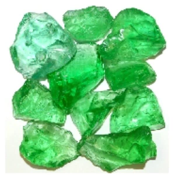 American Specialty Glass LCRGREEM-50 Recycled Chunky Glass Crystal Green - Medium - 0.5-1 in. - 50 lbs