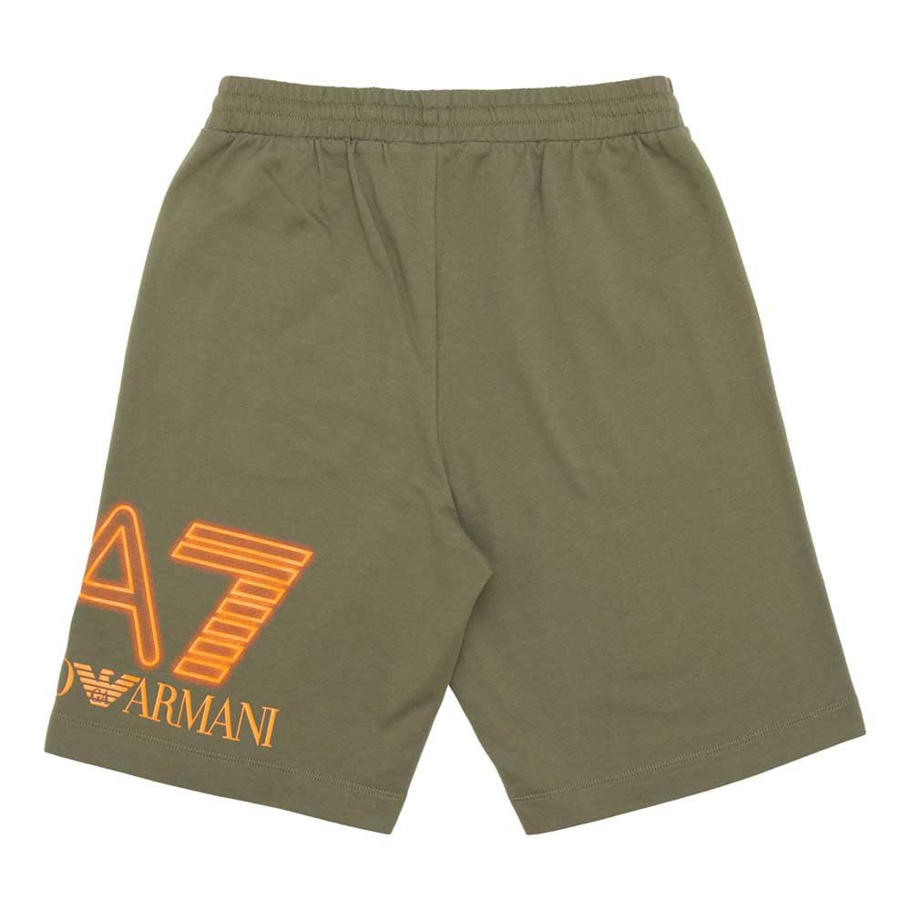 Emporio Armani EA7 Bermuda pour enfants et adolescents Logo Series Boy en coton - 3DBS57 (16 ans, Beetle)